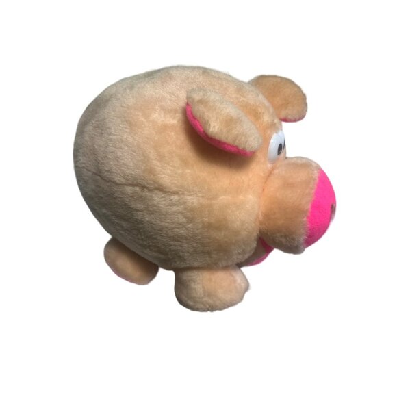 Vintage Cloud 9 Fluffy Fat Pig Pink stuffed animal plush toy - Picture 2 of 6